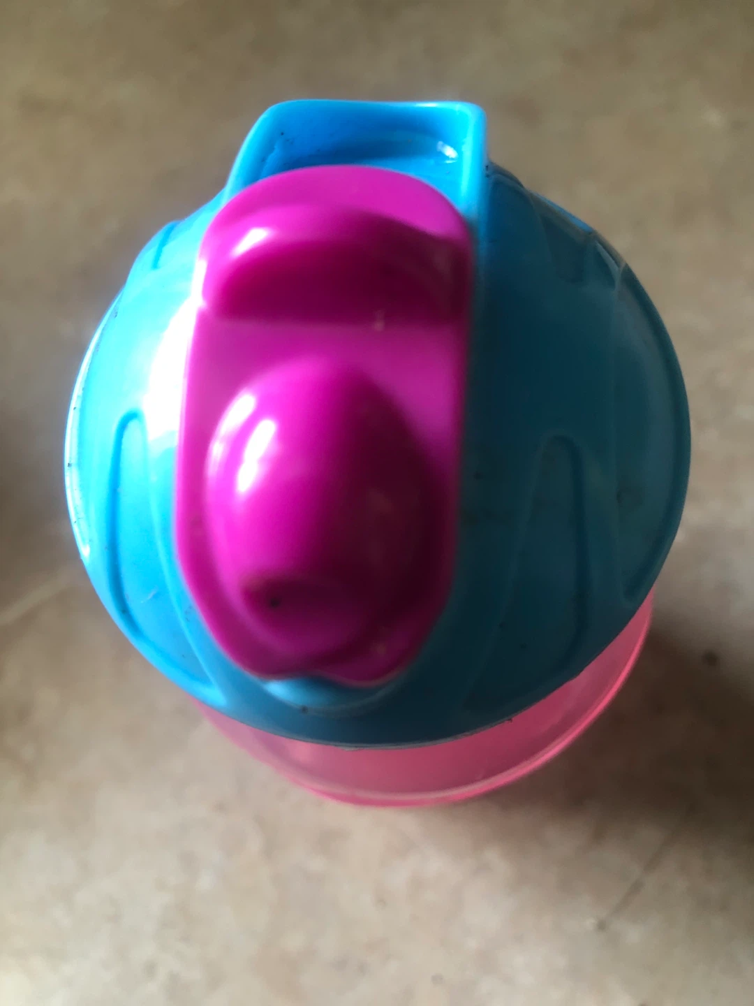 Pink and Blue Water Bottle with purple lid - photo 2