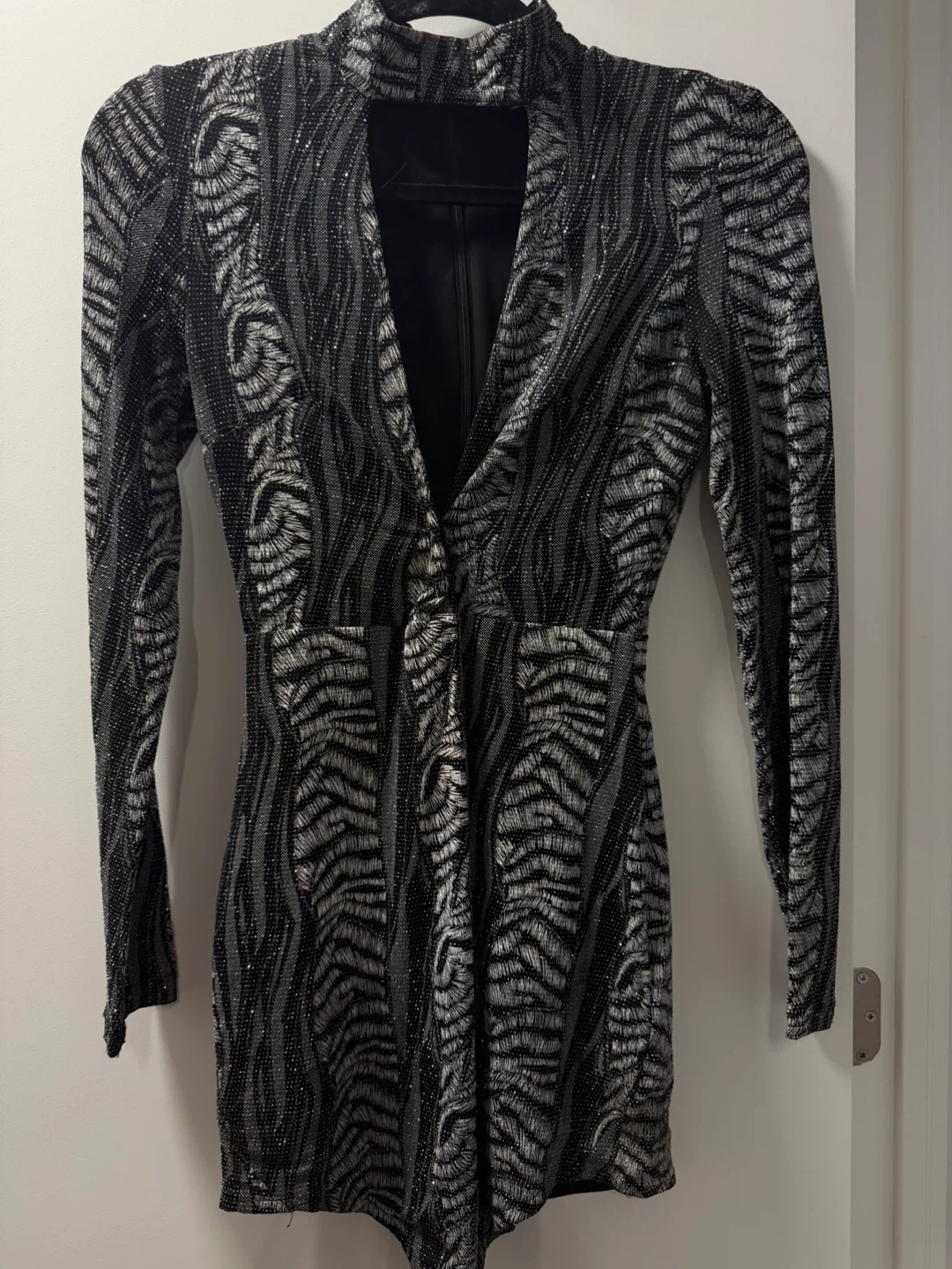 Sparkly Black and Silver Mini Dress size small