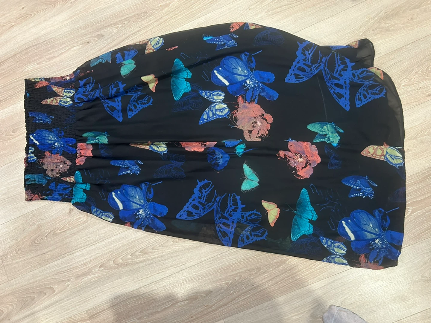 RICKI'S Floral Butterfly Print Smocked Top XL/TG - photo 2