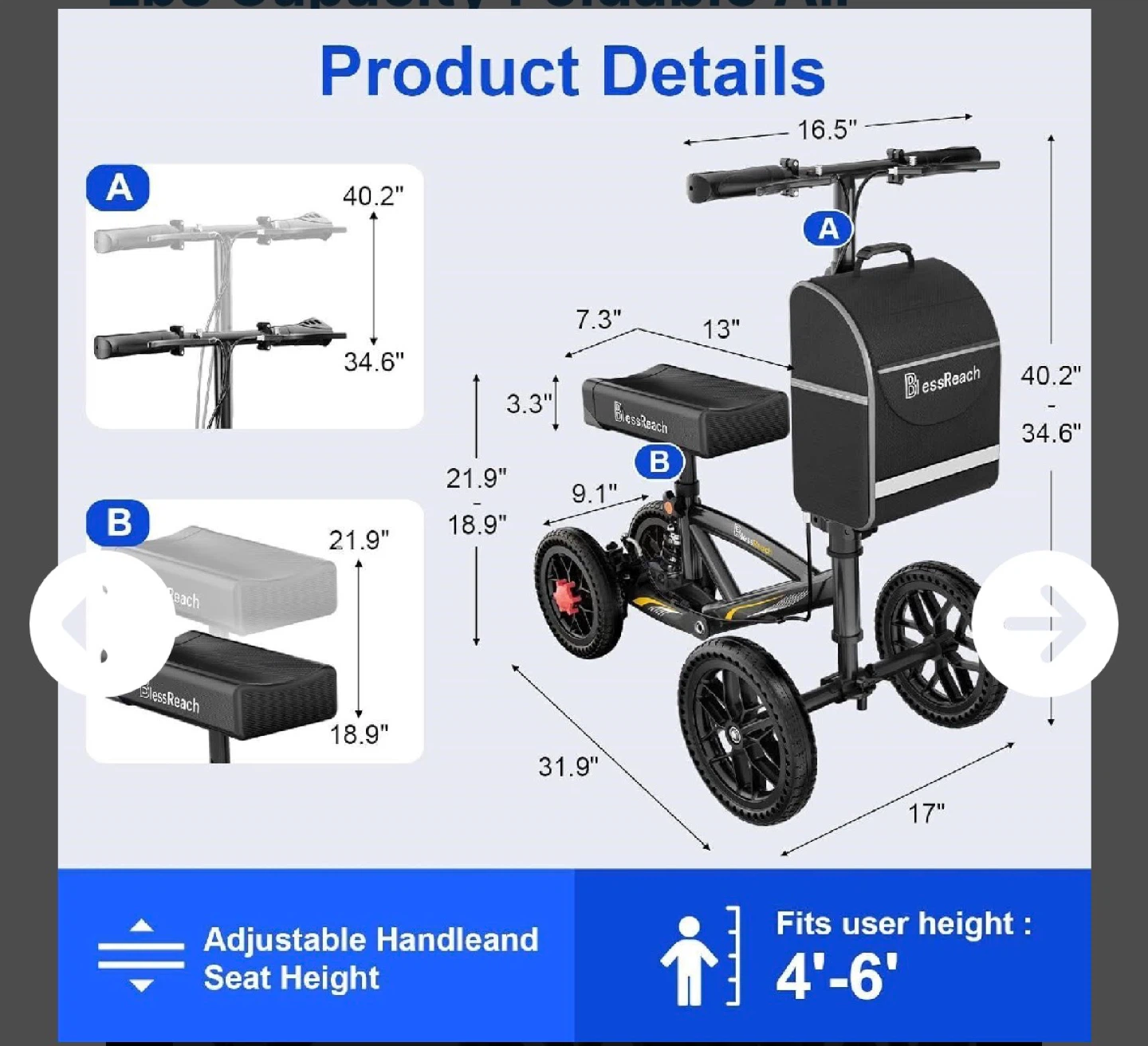 BlessReach Knee Walker #WB-2202-T - photo 2