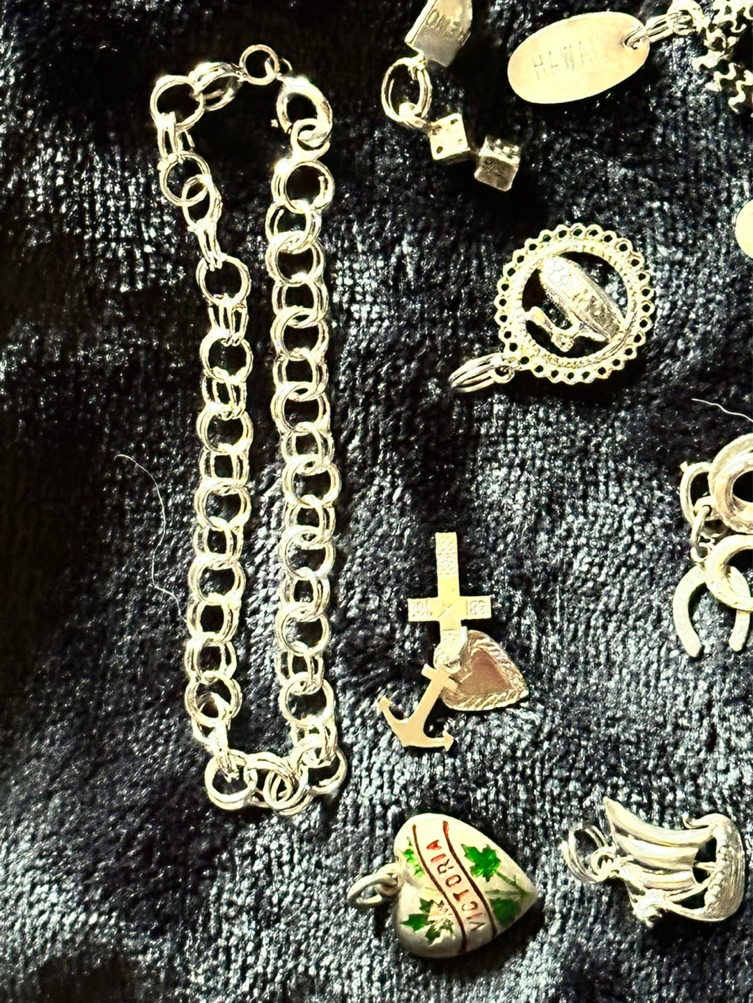 Vintage Sterling charms bracelet $25 each 3 for $60