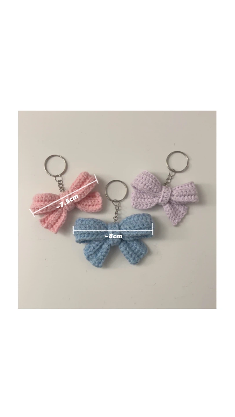 Handmade Crochet Bow Keychain (Customizable) - photo 2