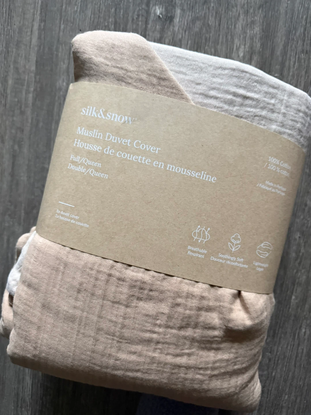 Silk & Snow Muslin Duvet Cover - Full/Queen