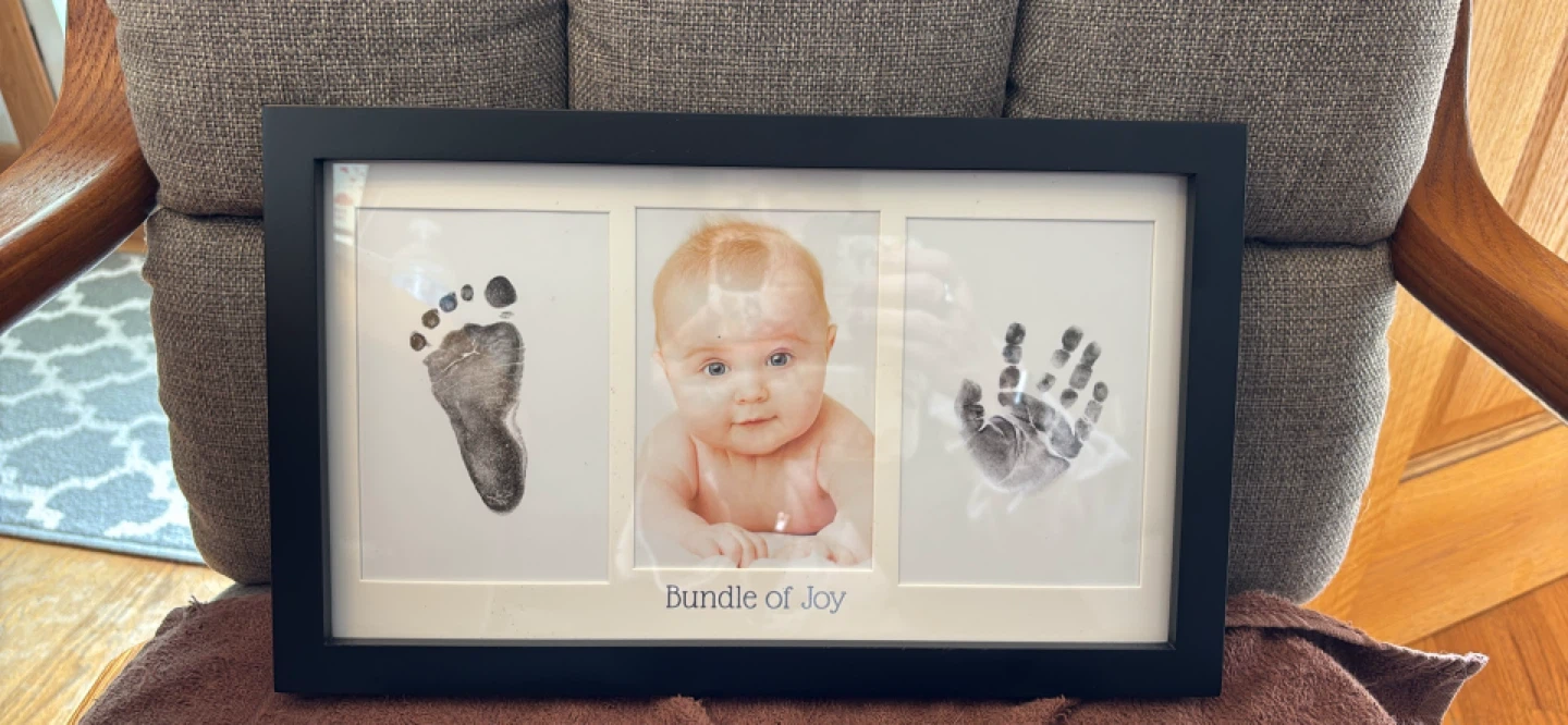 Bundle of Joy Baby Footprint and Handprint Photo Frame