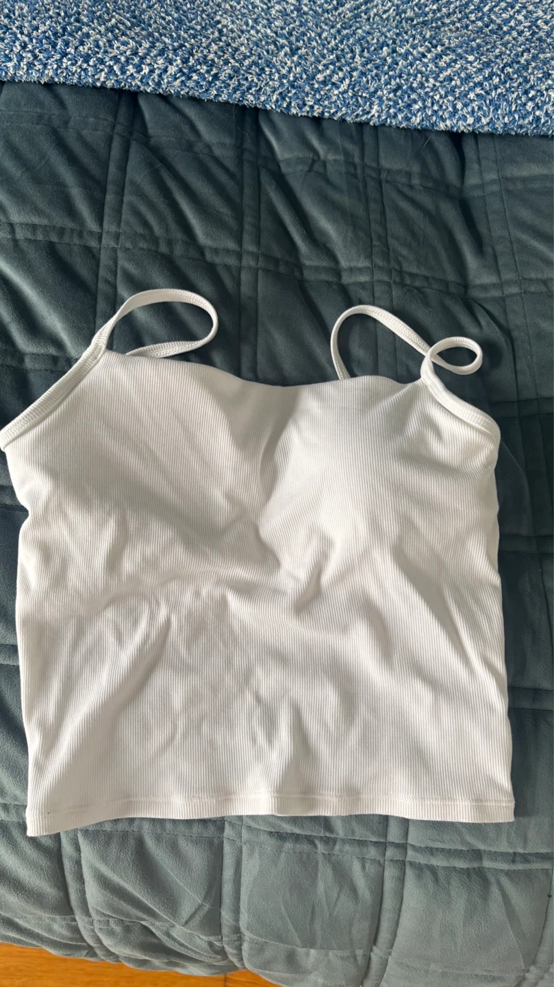 White Ribbed Tank Top Vuori