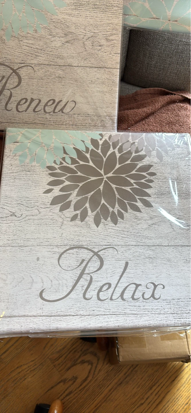 Set of 3 Relax Renew Refresh Canvas Wall Art Prints