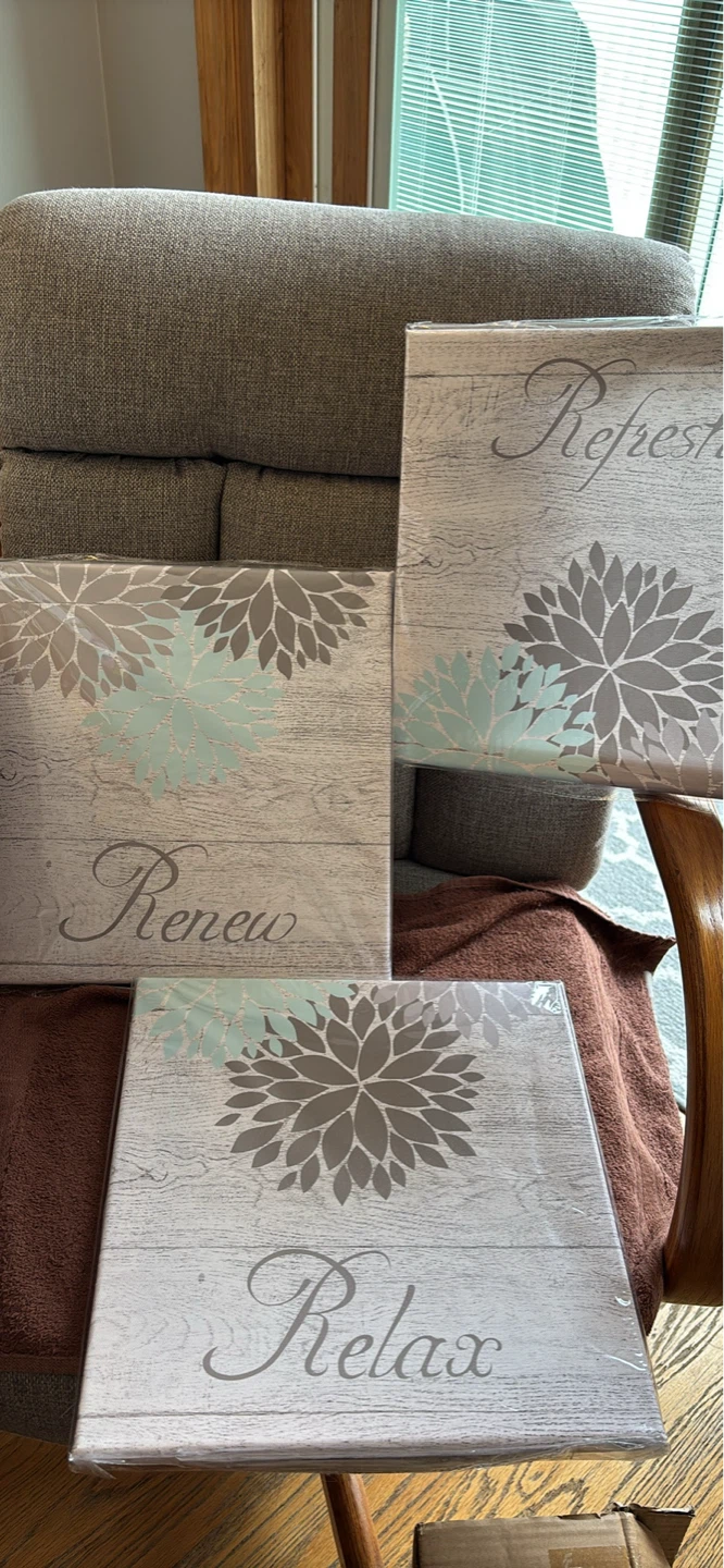 Set of 3 Relax Renew Refresh Canvas Wall Art Prints - photo 3