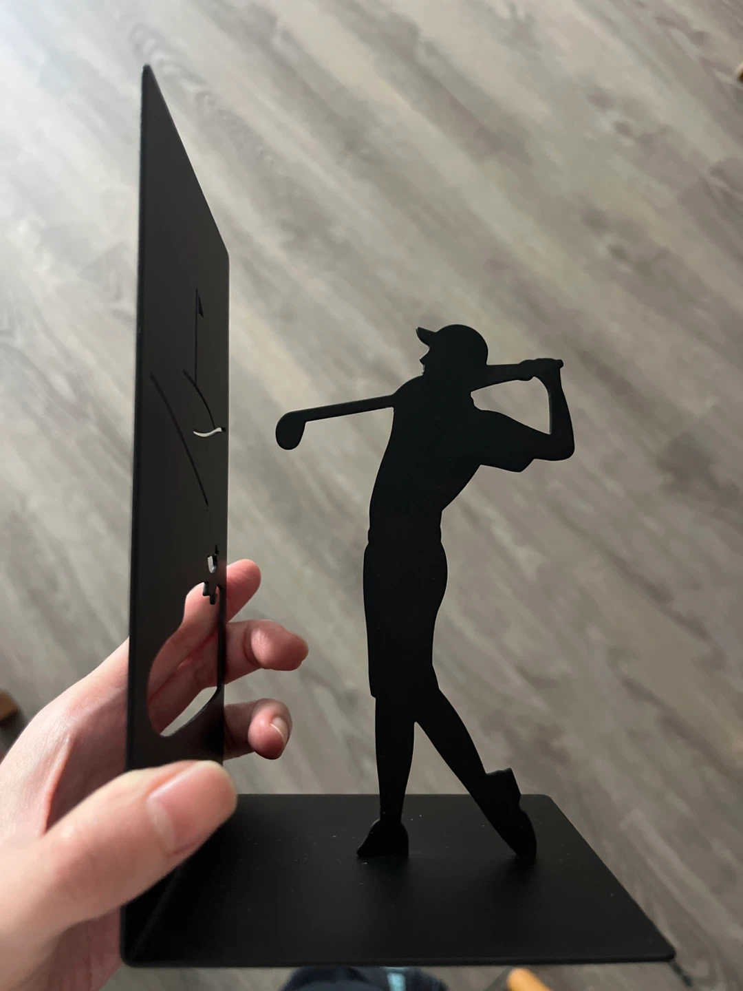 Black Metal Golfer Bookend