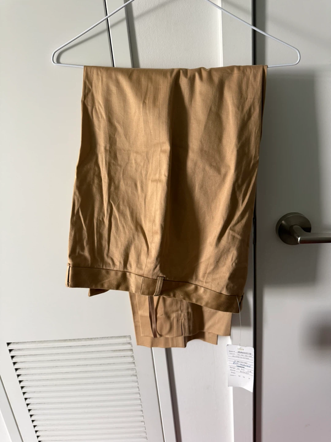Woman 27" Belted Pant - Stretch Sateen - Camel