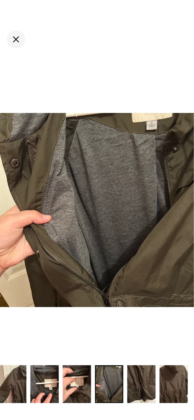 A New Day Olive Green Hooded Anorak Jacket Size L - photo 5