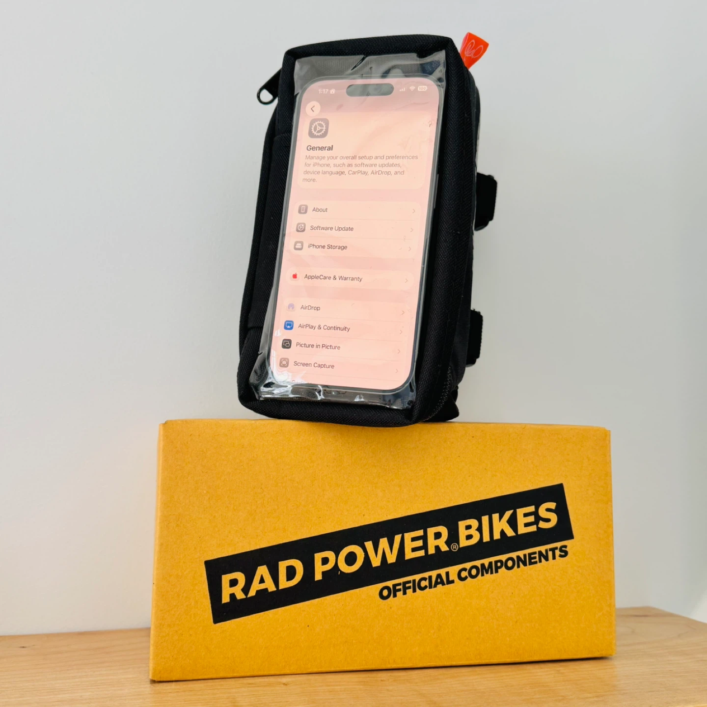 Rad Power Top Tube Bike Bag with Touchscreen Window