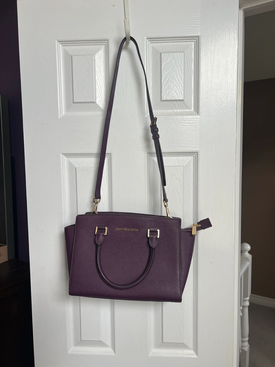 Michael Kors Purple Leather Satchel Handbag - photo 4
