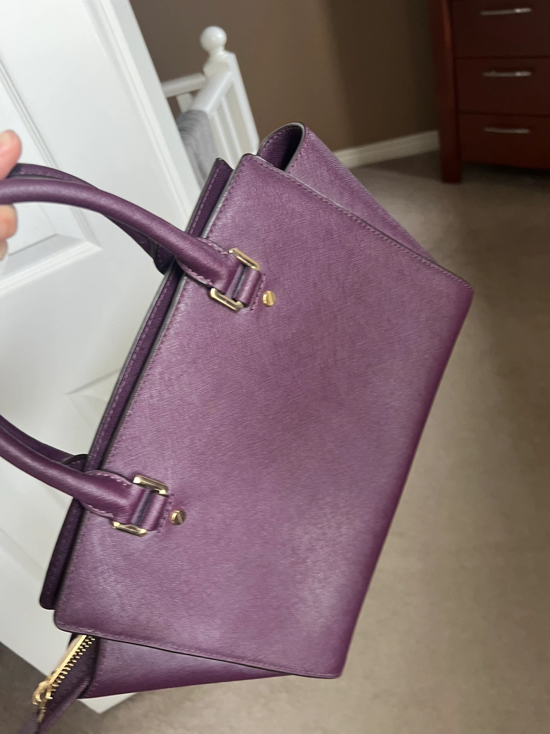 Michael Kors Purple Leather Satchel Handbag - photo 3