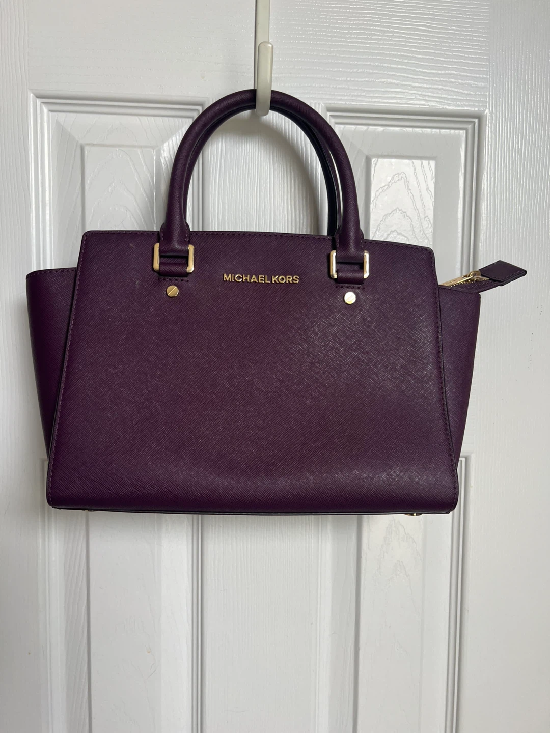 Michael Kors Purple Leather Satchel Handbag