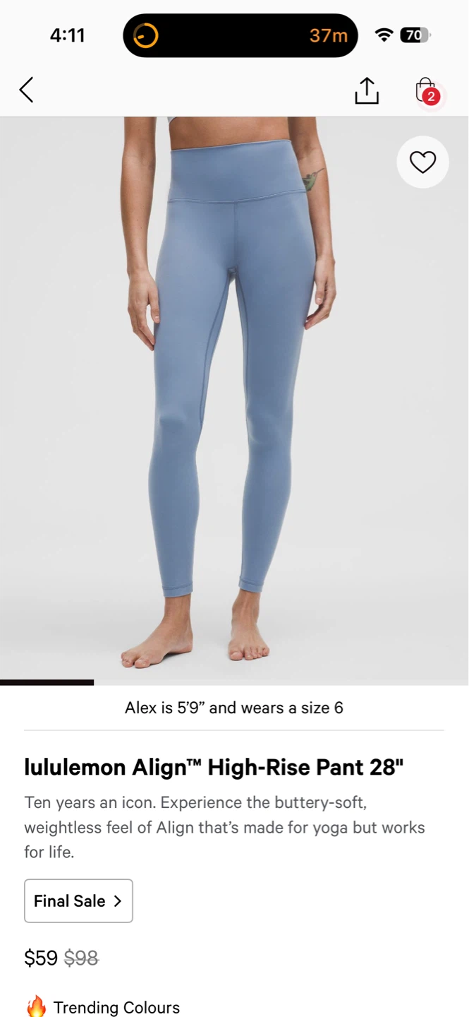 Lululemon Align High-Rise Pant 28"