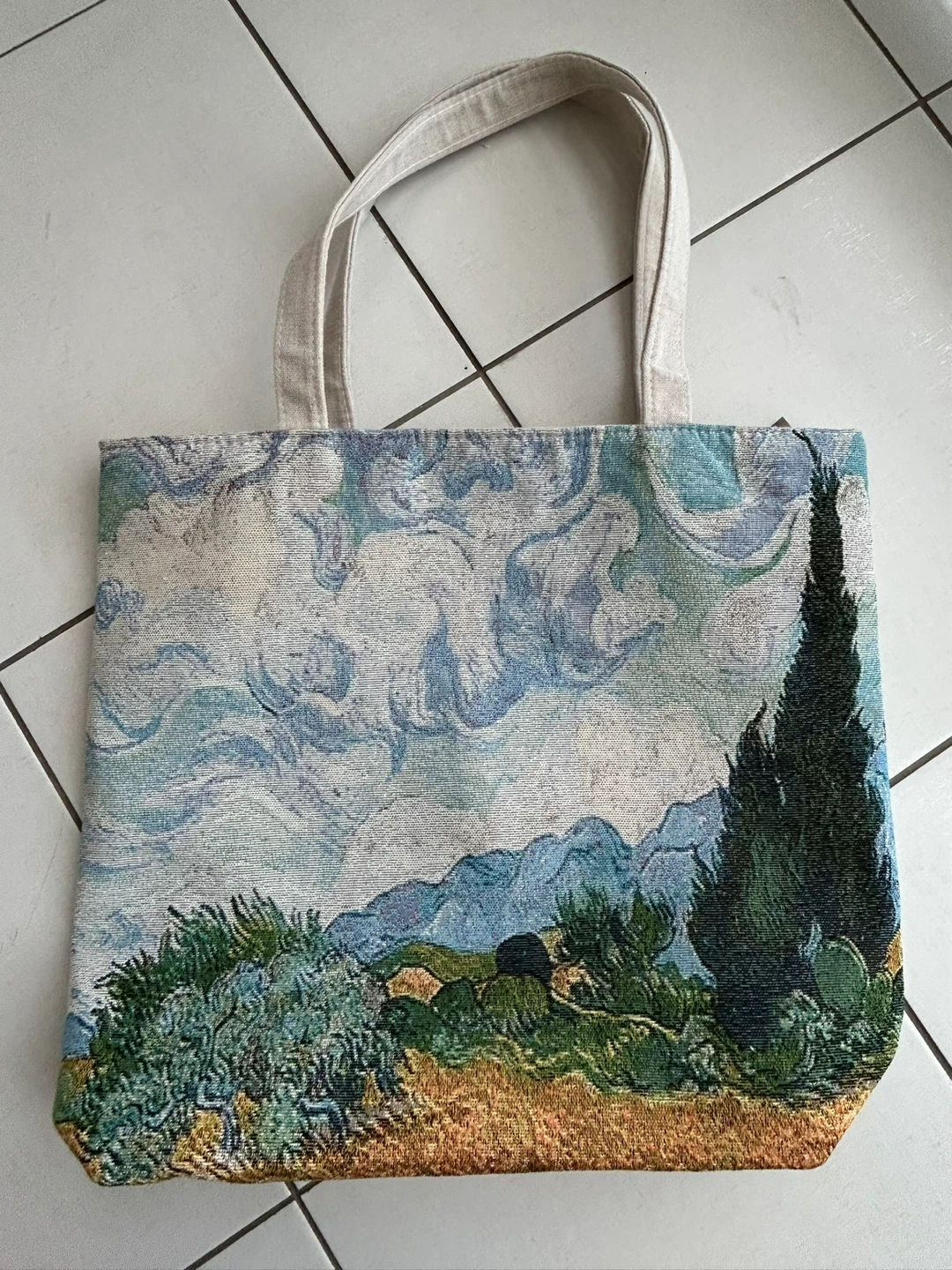 Preowned Tote Bag w/ Van Gogh "Starry Night" Design Reuseable