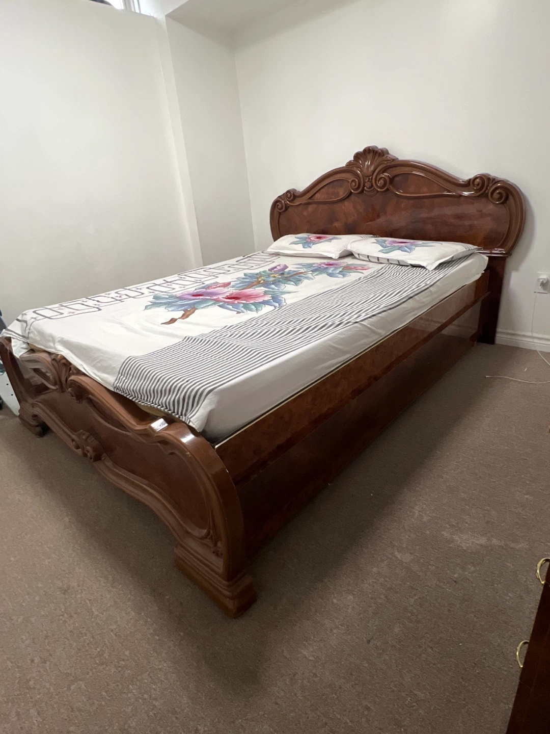 Ornate Wooden Queen Bed Frame