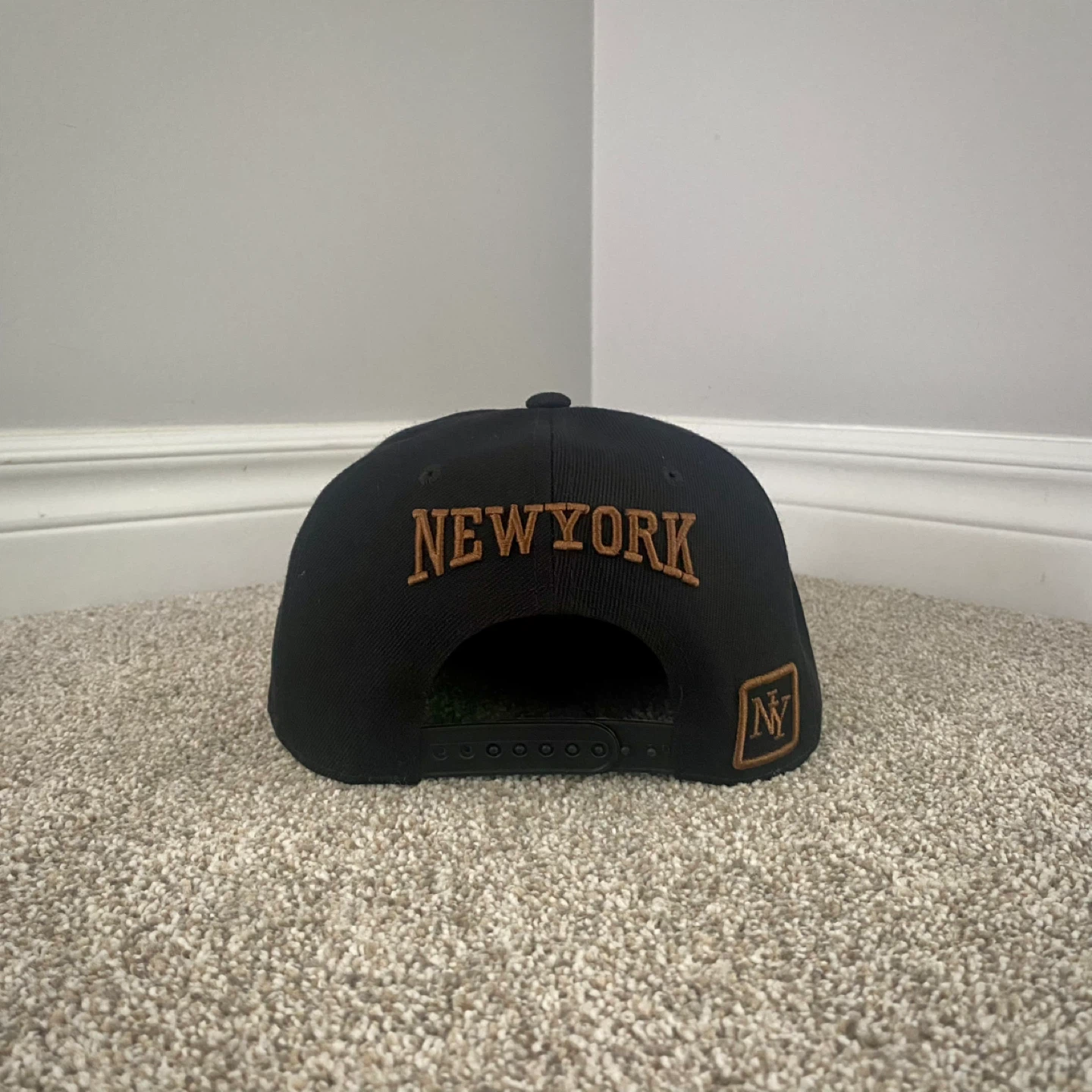New York "NY" Snapback Hat with Leopard Print Brim - photo 2