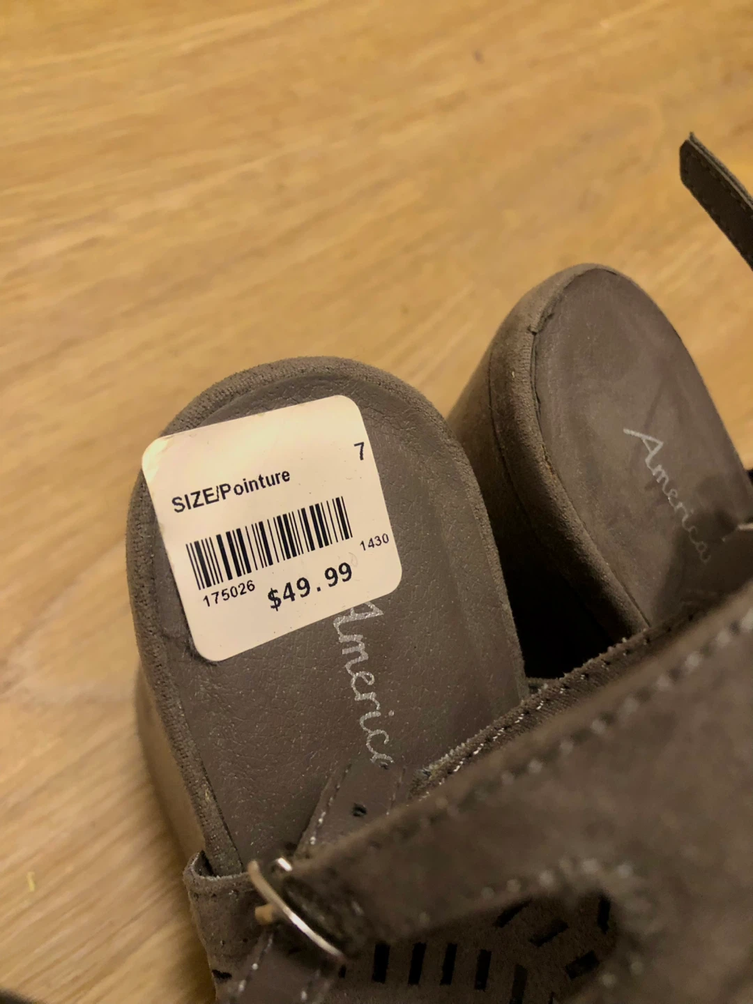 American Eagle Grey Peep Toe Booties Size 7 - photo 4