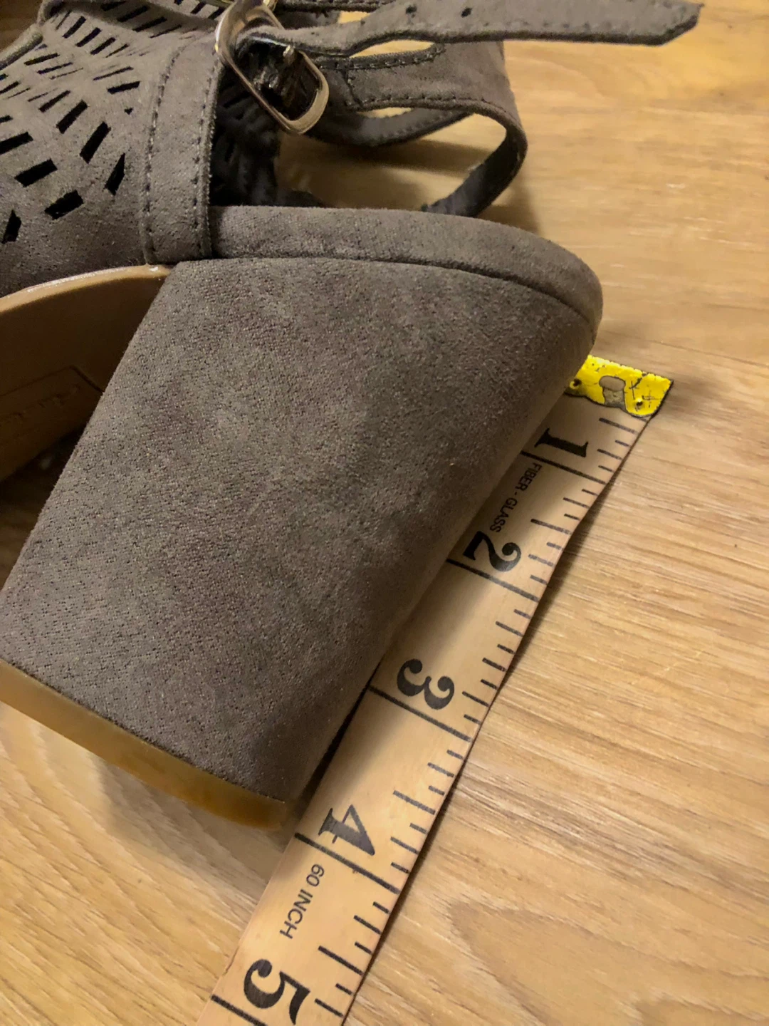 American Eagle Grey Peep Toe Booties Size 7 - photo 5