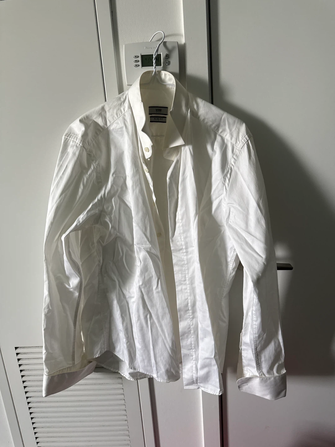 VERRI STUDIO Slim Fit White Dress Shirt - Size L