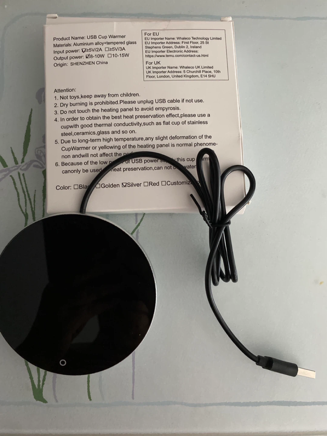 USB Cup Warmer - Aluminum Alloy & Tempered Glass - photo 2
