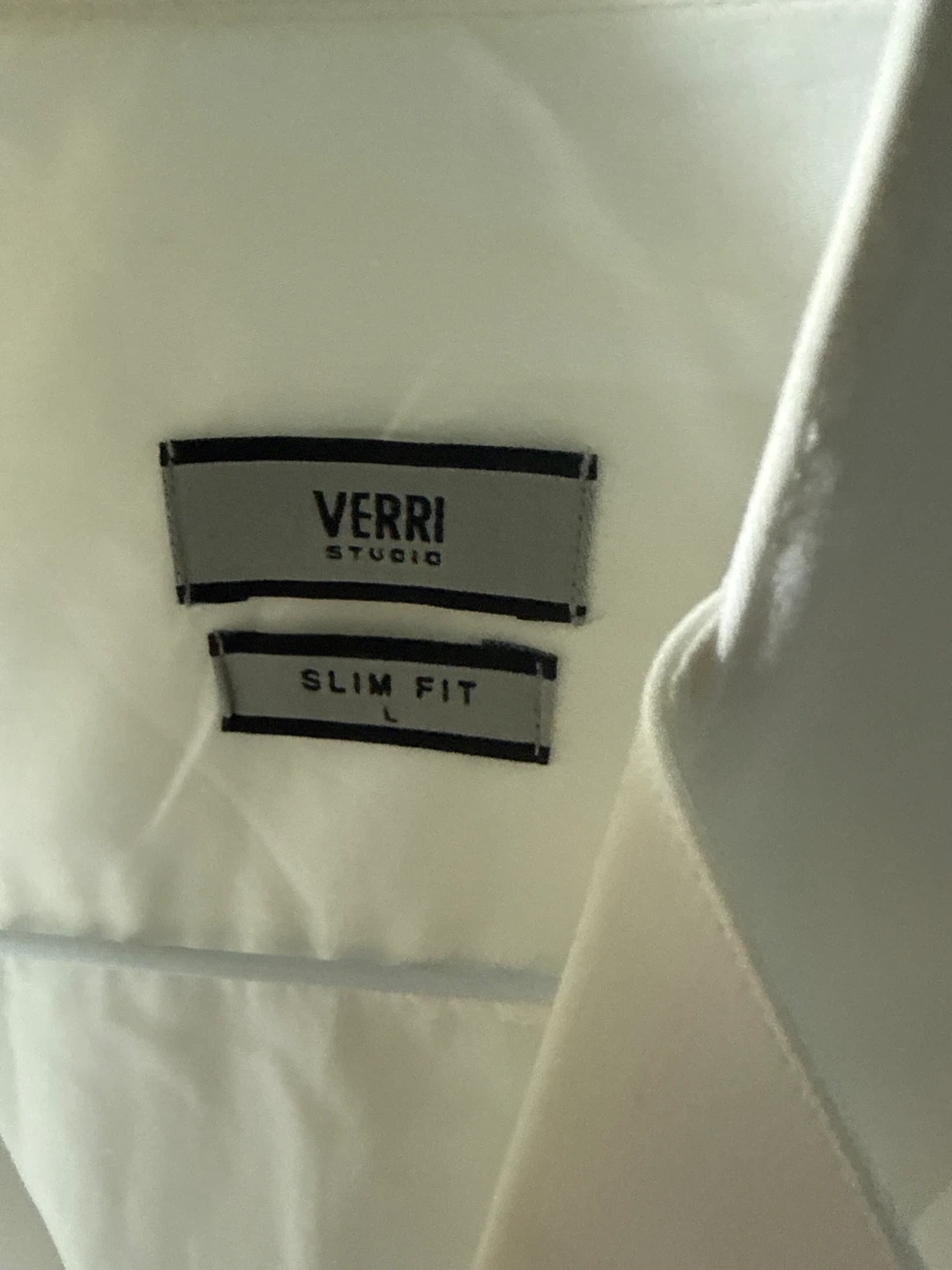VERRI STUDIO Slim Fit White Dress Shirt - Size L - photo 2