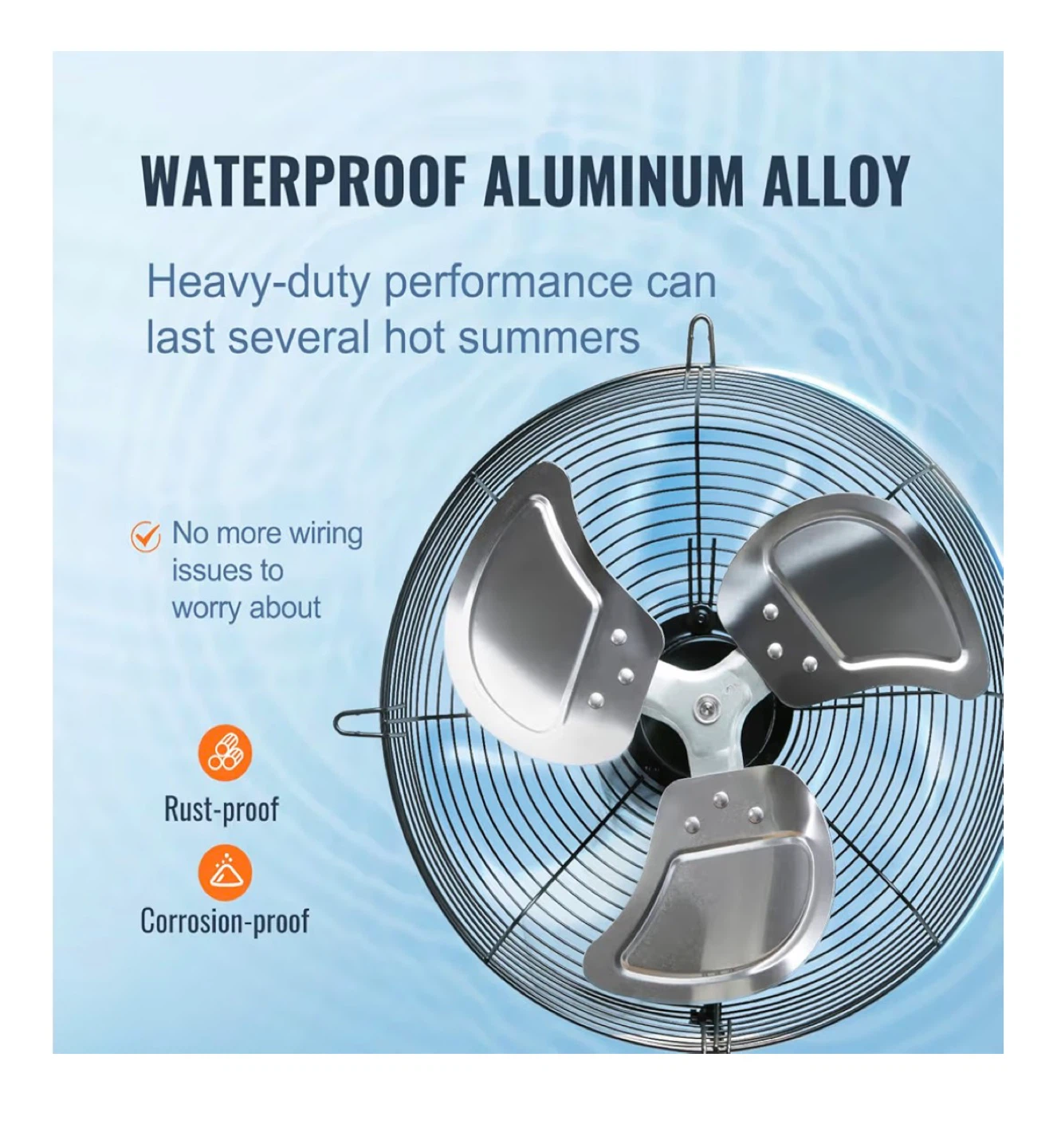 Shutter Exhaust Fan 820 CFM Silver Aluminum Alloy - photo 5