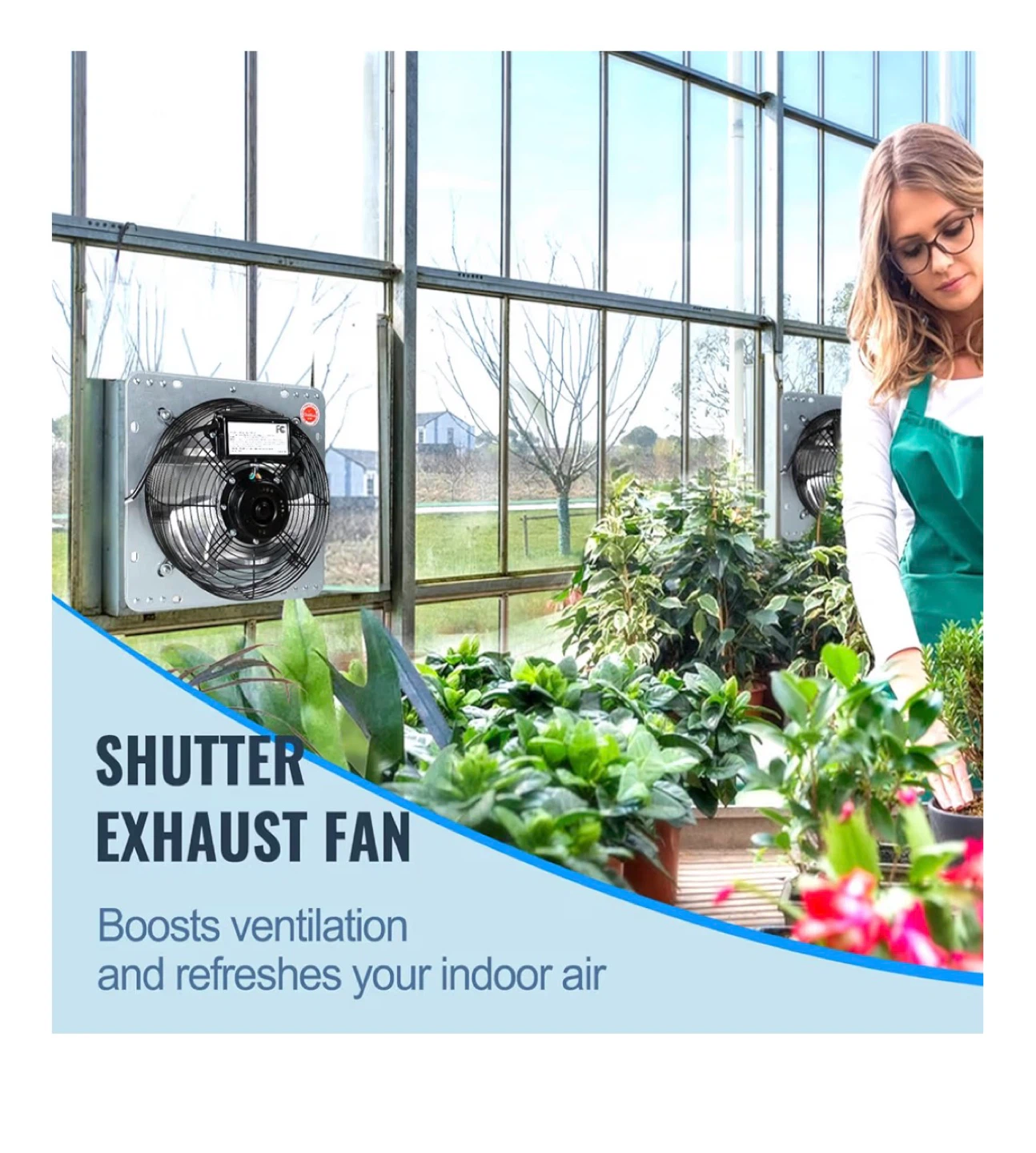 Shutter Exhaust Fan 820 CFM Silver Aluminum Alloy - photo 4
