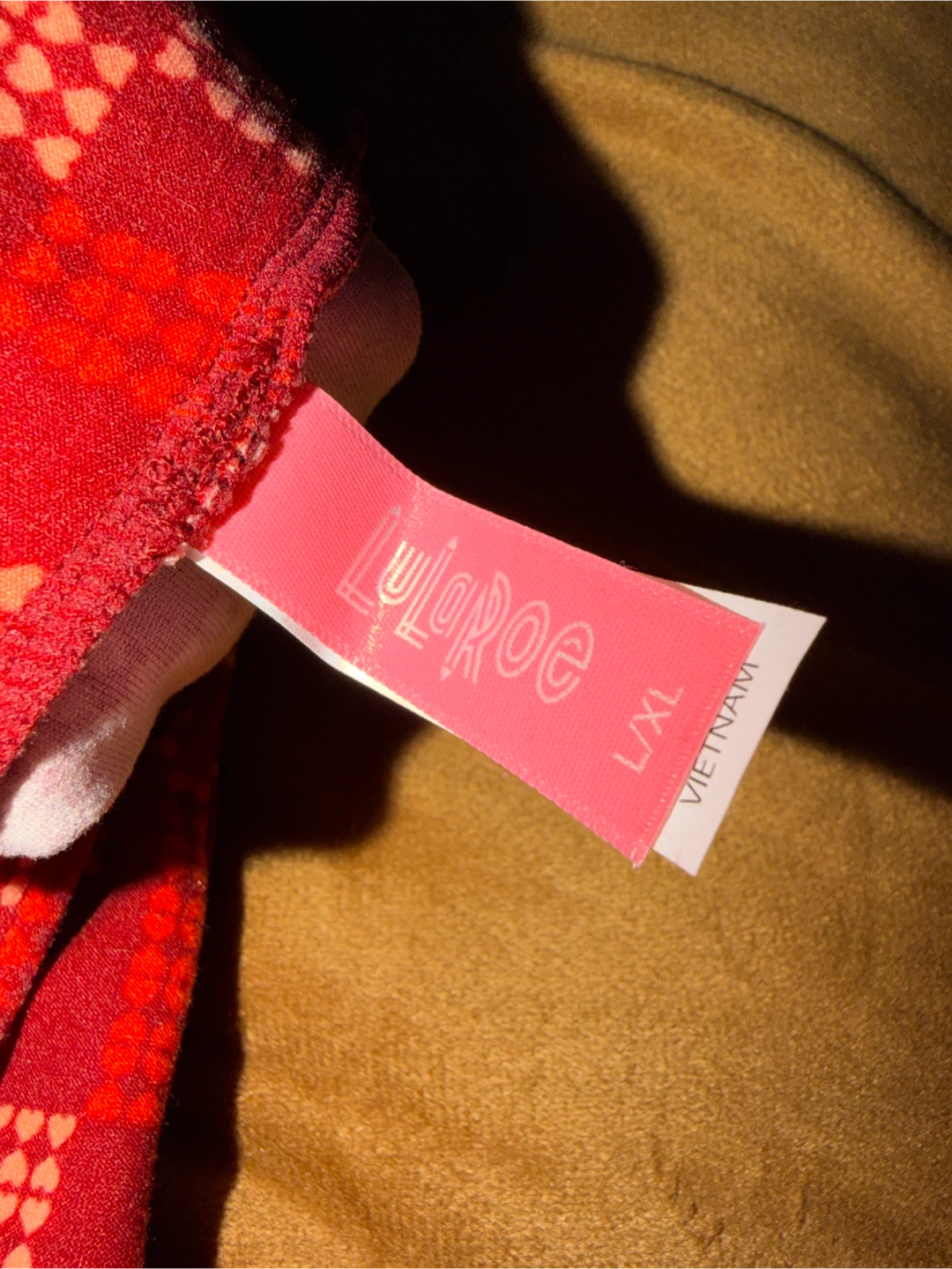Lularoe Leggings L/XL Red Heart Pattern - photo 2