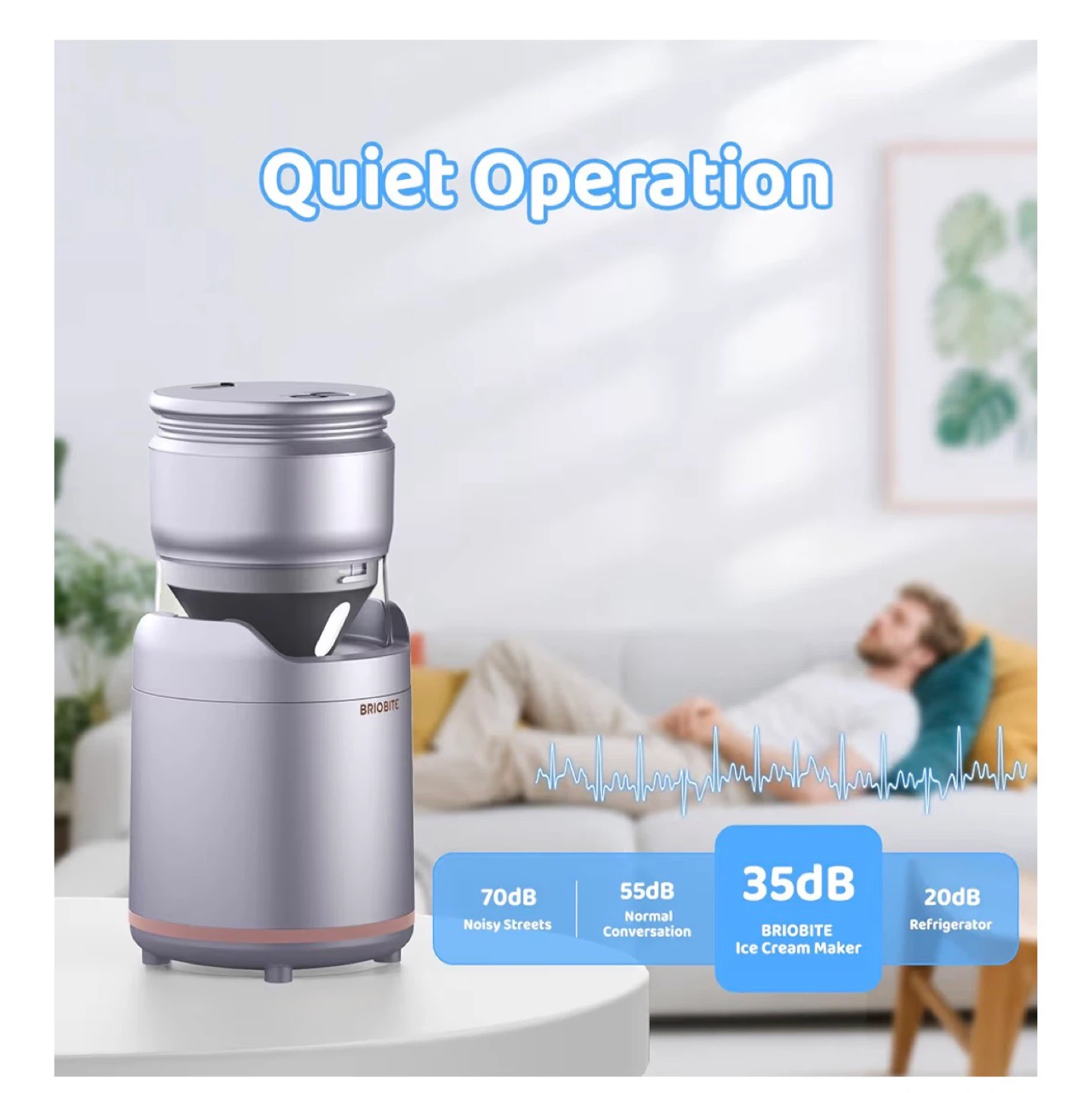 BRIOBITE Compact Ice Cream Maker - Silver - photo 3