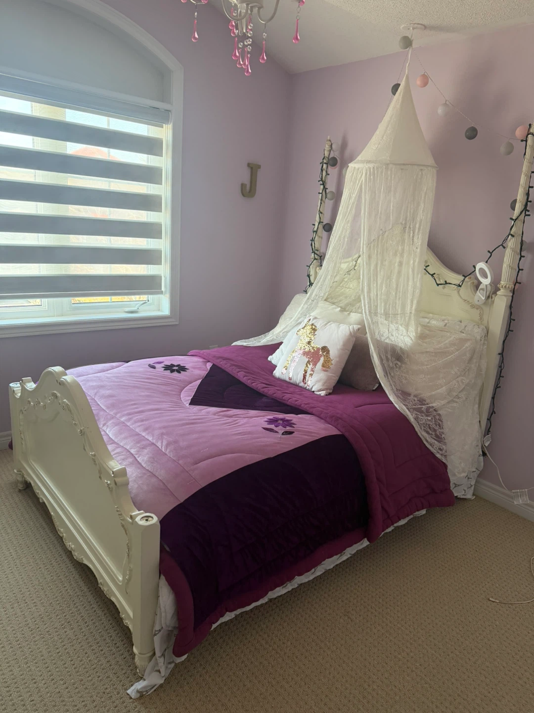 Ornate white French provincial bed set - photo 2