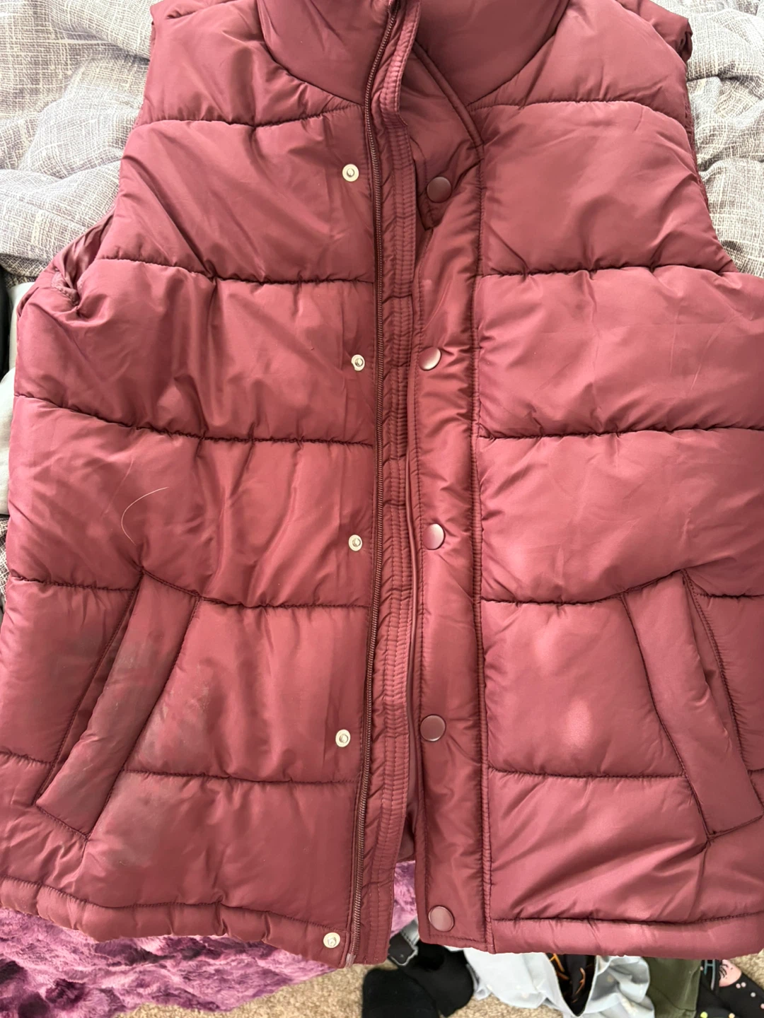Maroon Puffer Vest