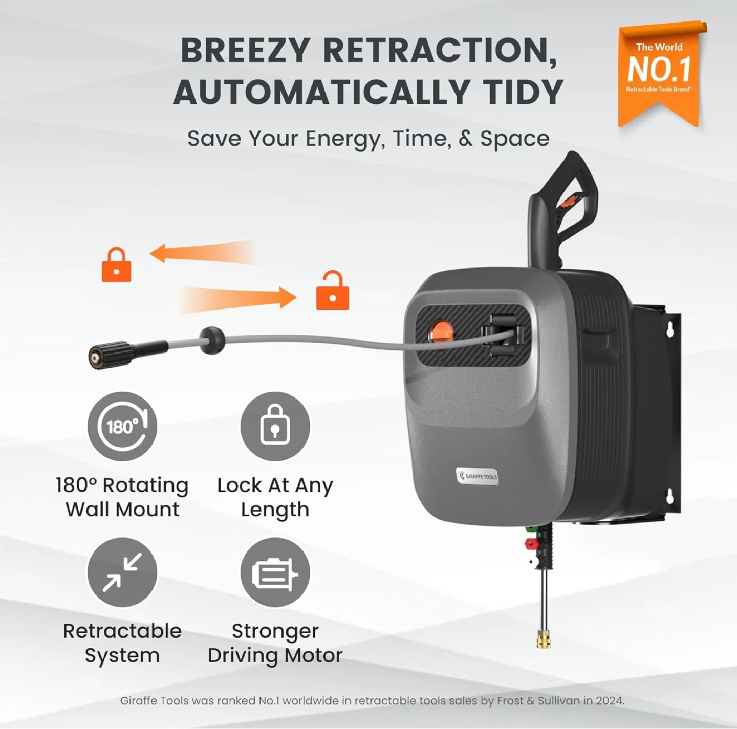 Giraffe Tools Retractable Pressure Washer Hose Reel - photo 4