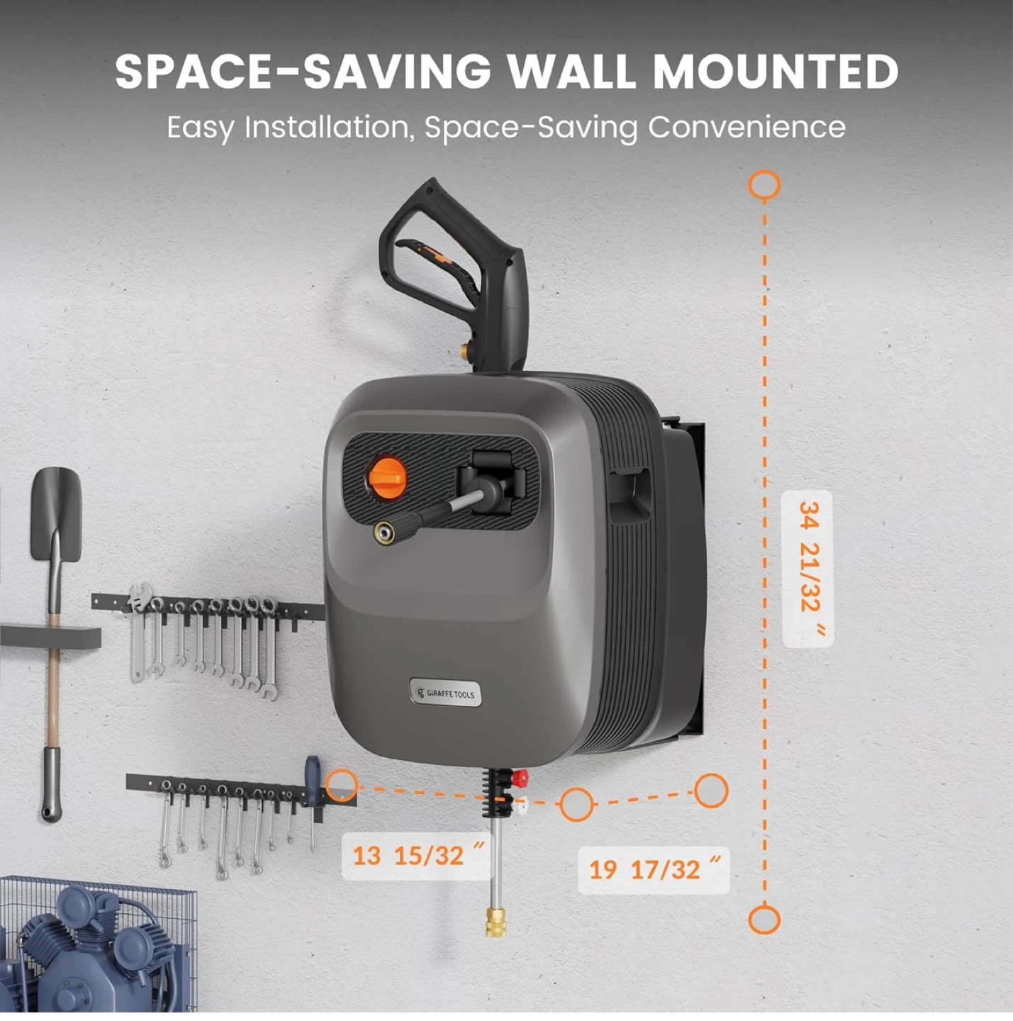 Giraffe Tools Retractable Pressure Washer Hose Reel