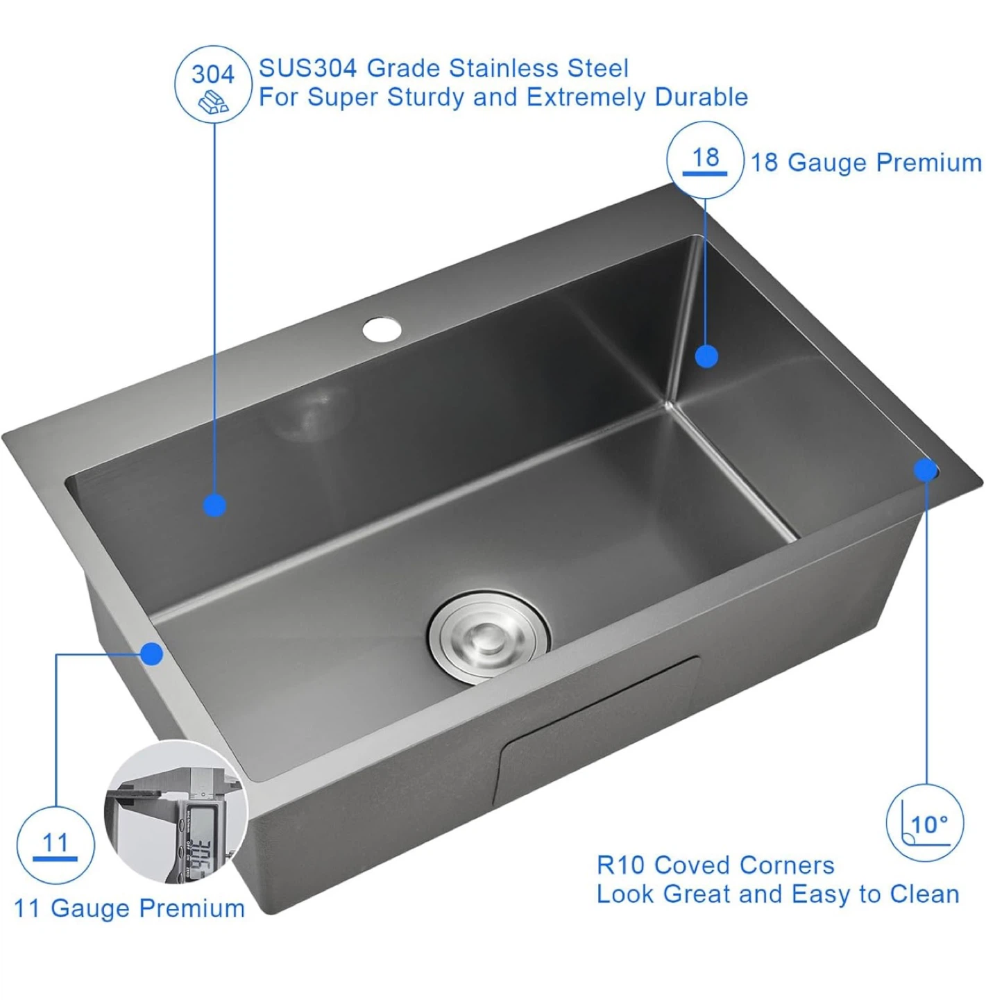 SUS304 Stainless Steel Kitchen Sink - photo 3