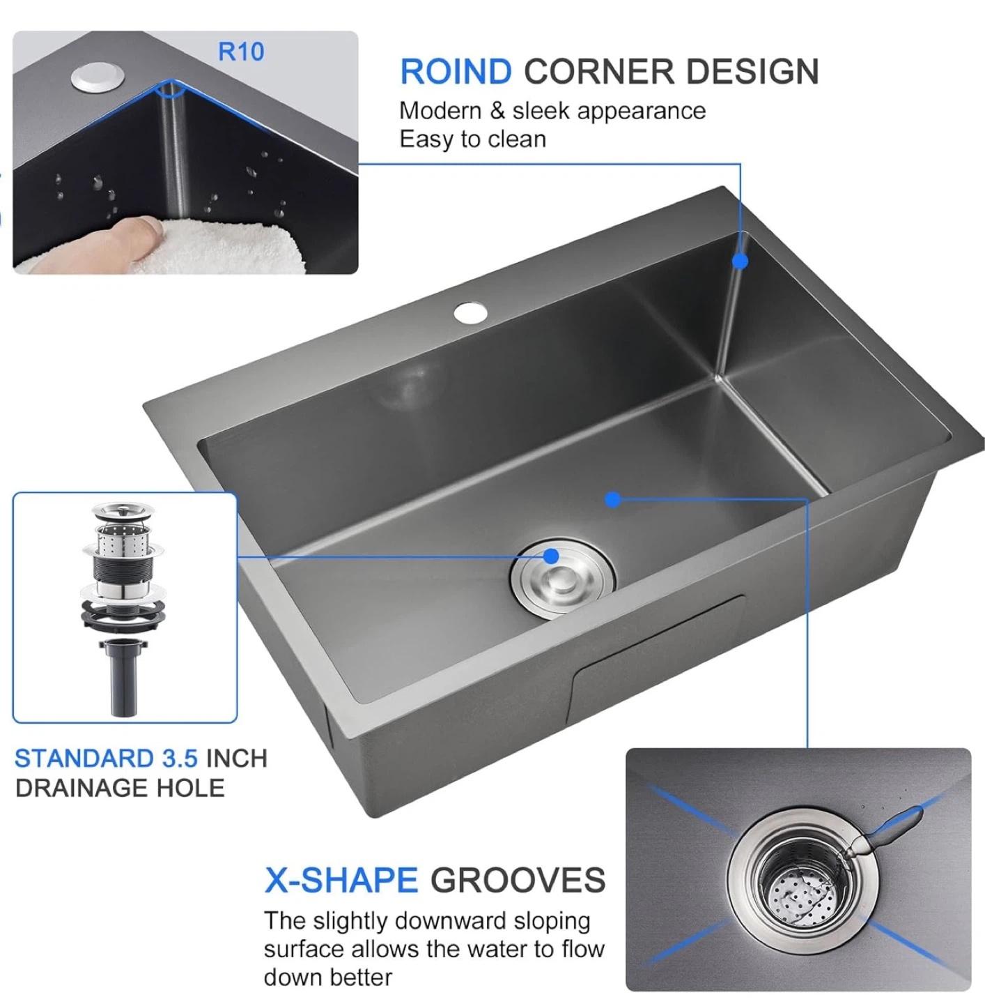 SUS304 Stainless Steel Kitchen Sink - photo 5