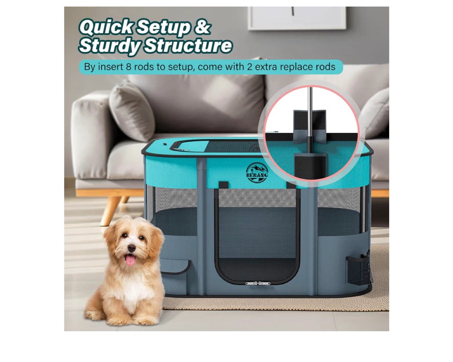 BERANG Portable Pet Playpen for Dogs and Cats - photo 2