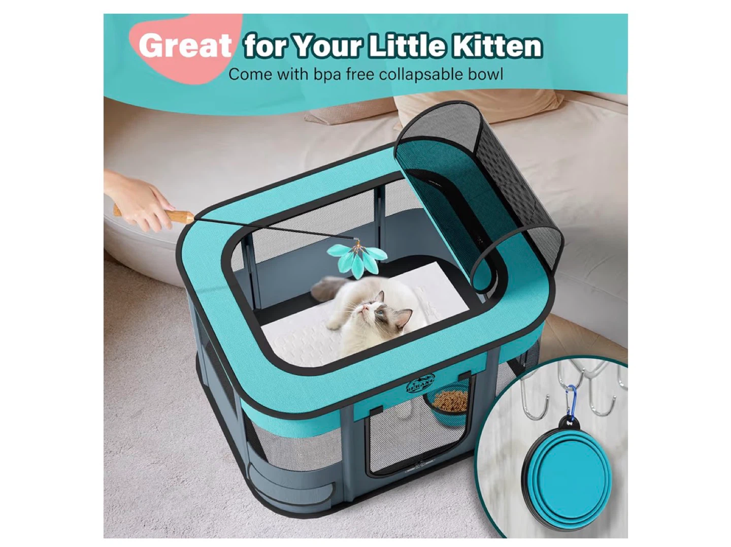 BERANG Portable Pet Playpen for Dogs and Cats - photo 4