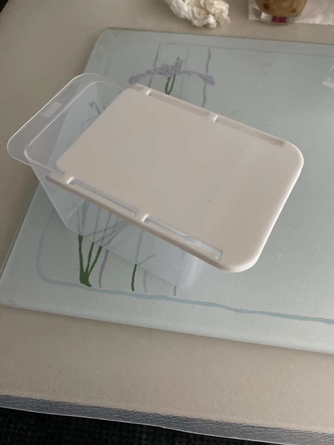 Clear Plastic Food Storage Container with White Lid - photo 3