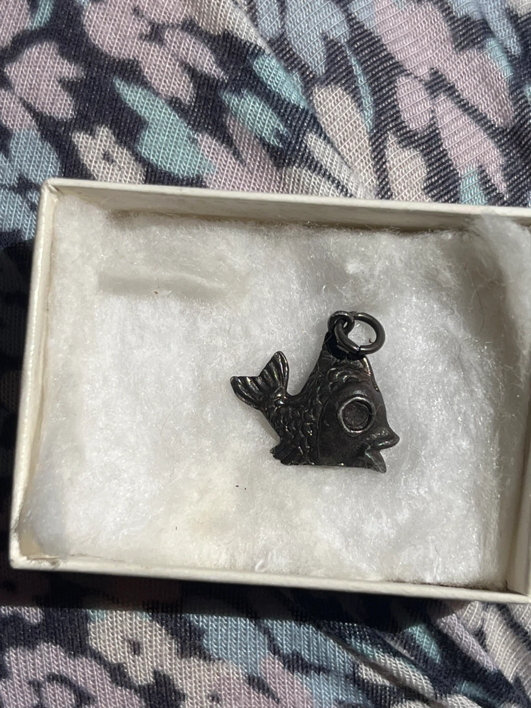 Vintage sterling silver Fish Charm Pendant - photo 2