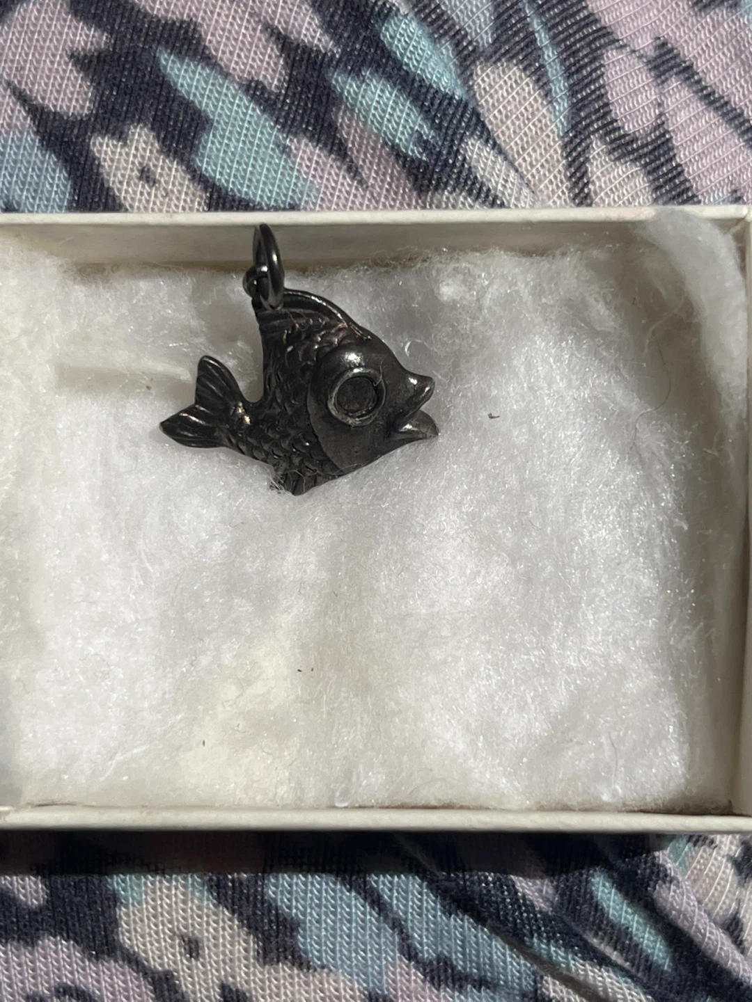 Vintage sterling silver Fish Charm Pendant - photo 3