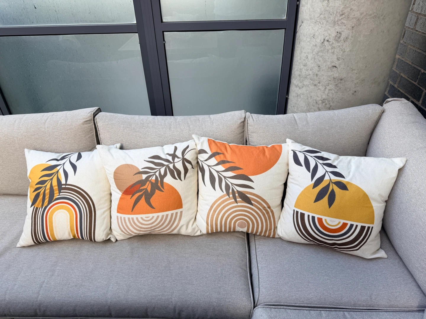 4 housses de coussins décoratifs extérieurs  (18x18 pouces)