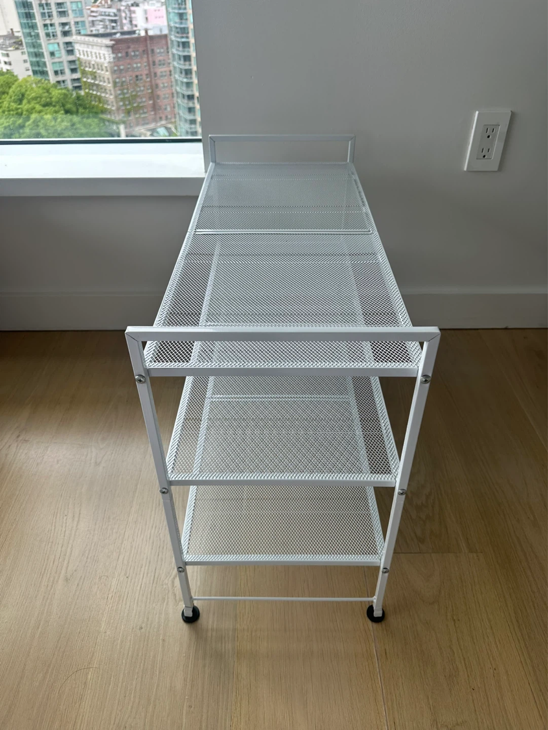 3-Tier White Mesh Shoe Rack / Storage Shelf - photo 2