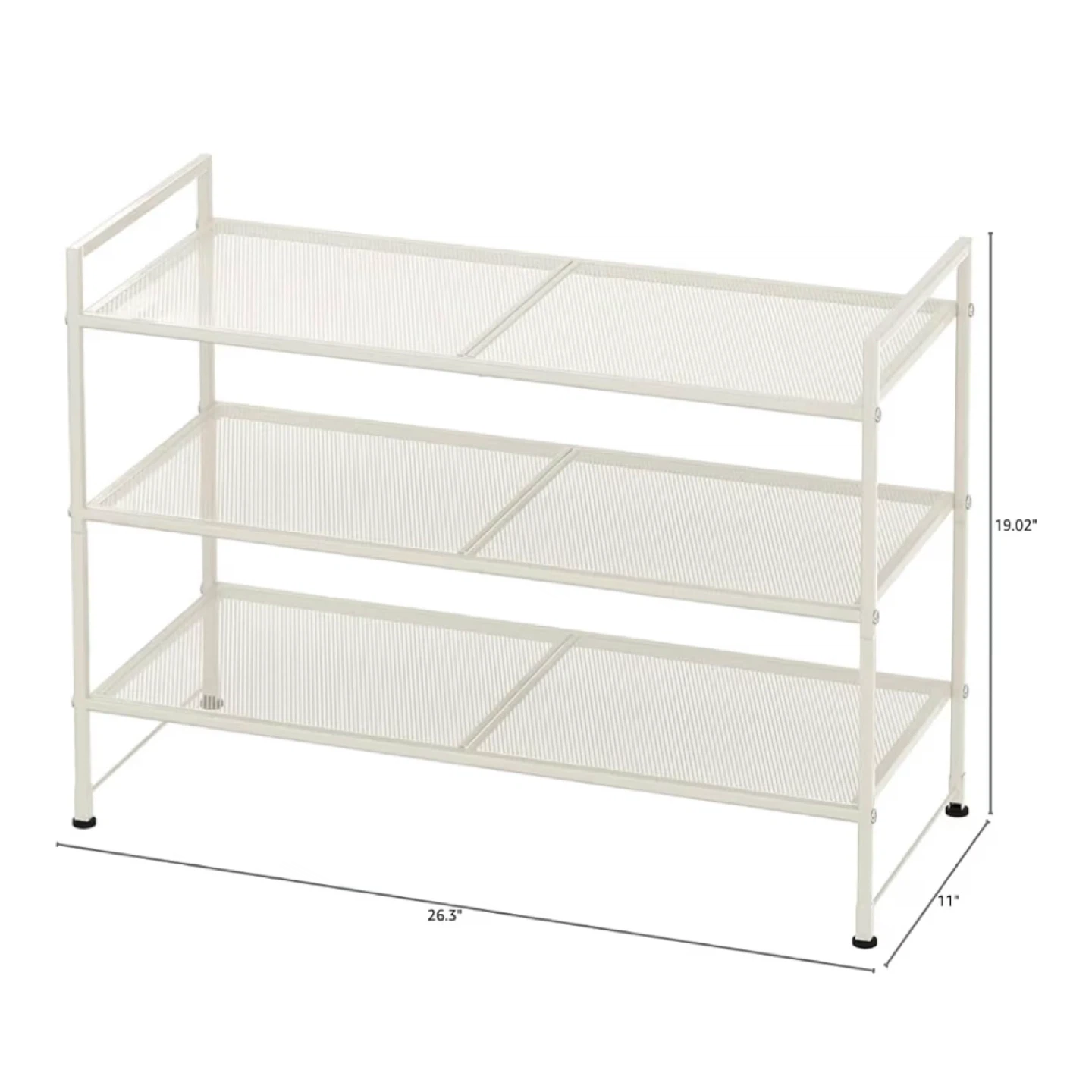 3-Tier White Mesh Shoe Rack / Storage Shelf - photo 5