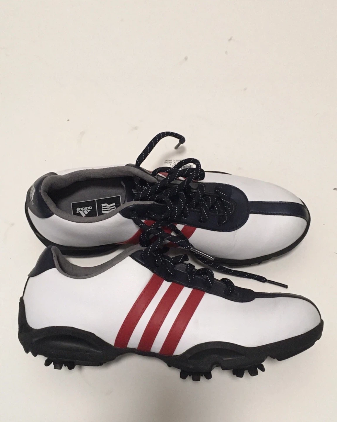 New Adidas Golf Shoes White and red stripes size 5US - photo 3