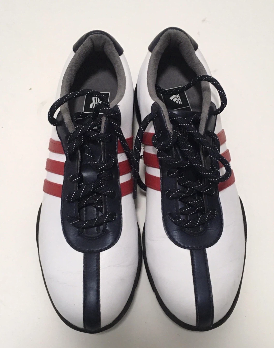 New Adidas Golf Shoes White and red stripes size 5US