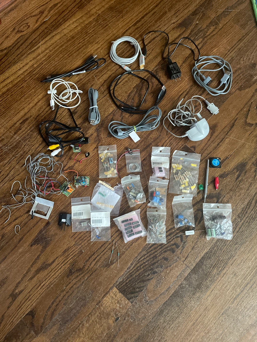 Assorted Electronics Components and Cables