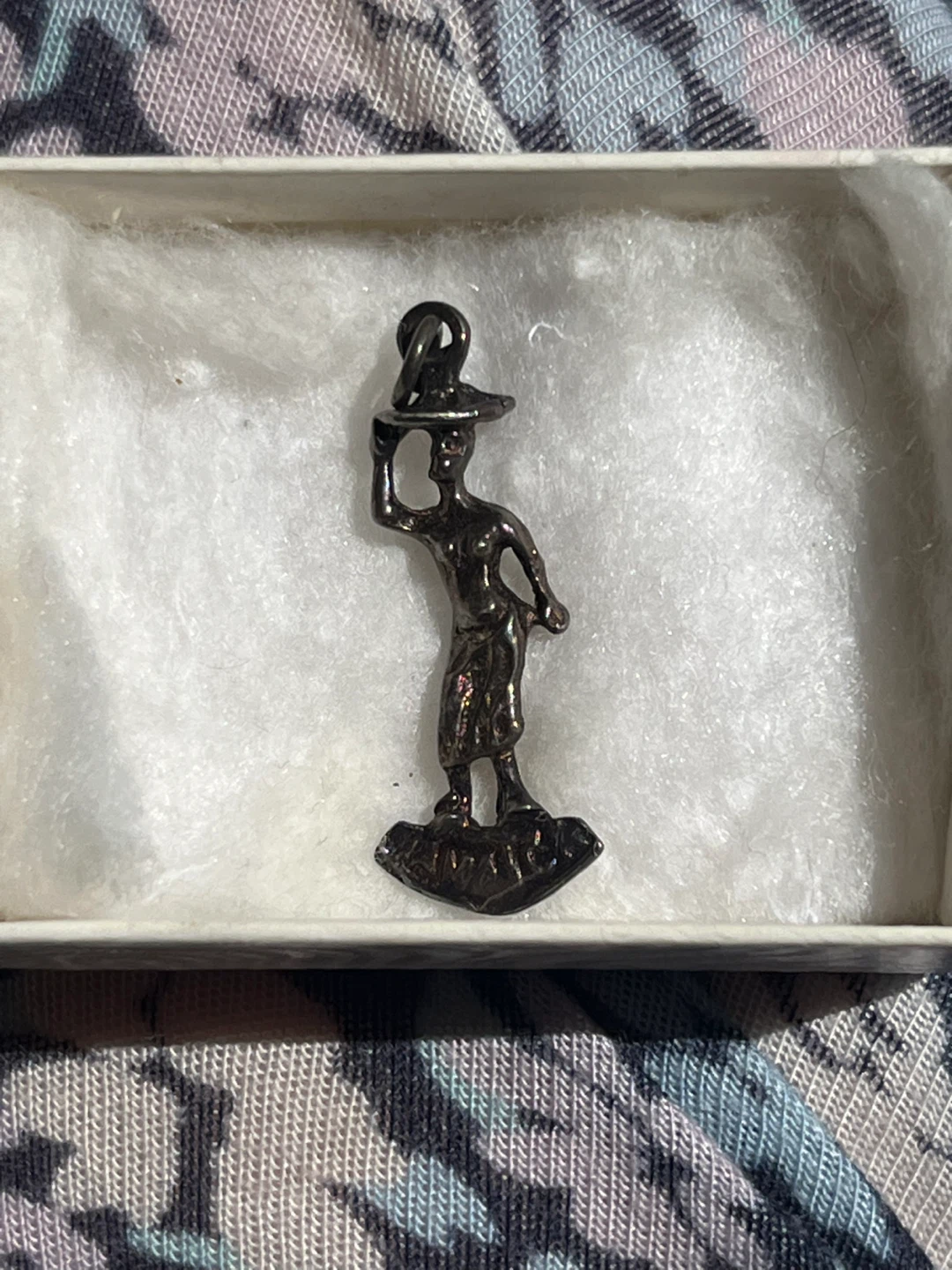 Sterling Silver Charm Pendant - Jamaican Woman with Hat