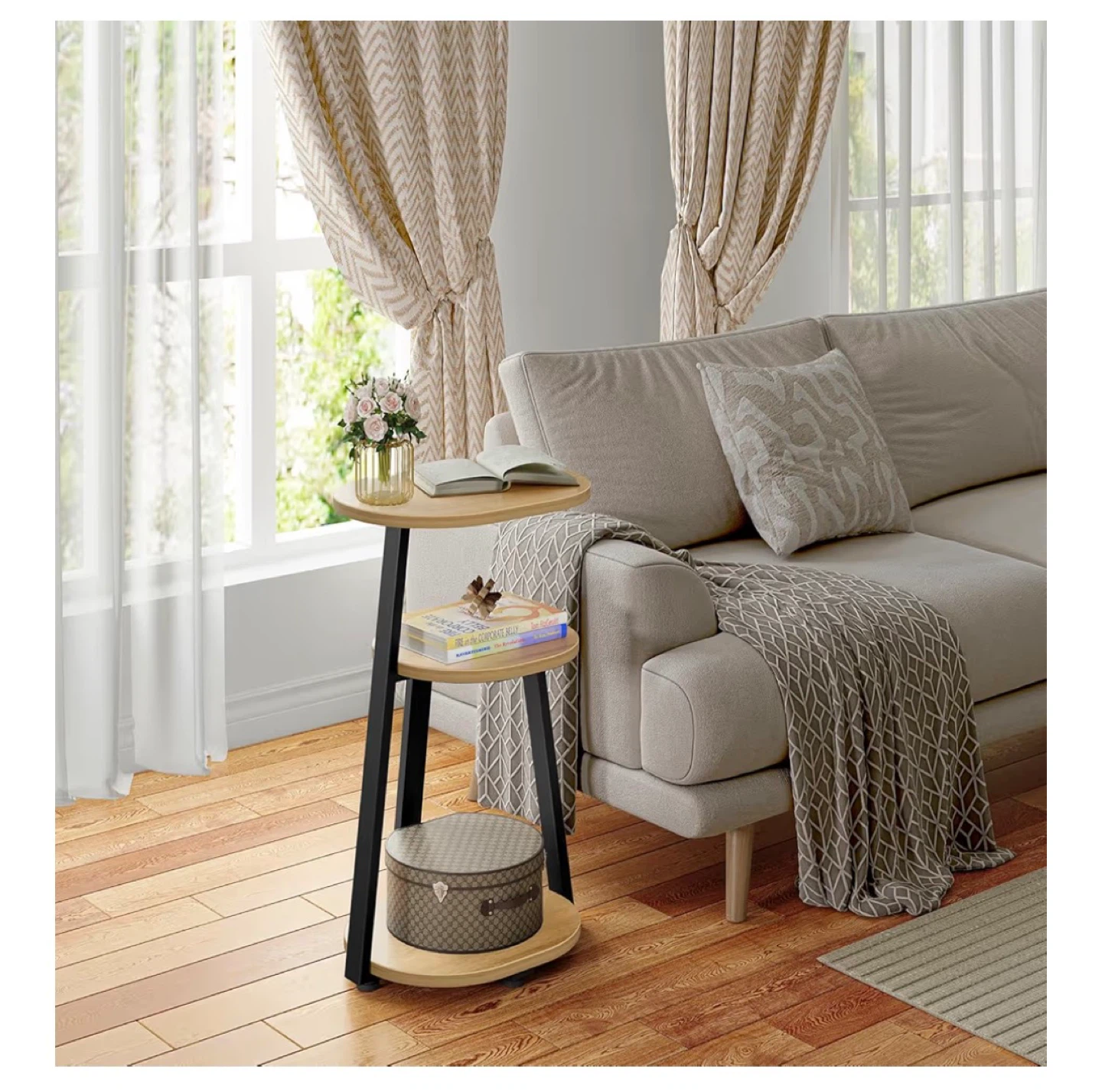 3-Tier Oval Side Table - photo 2